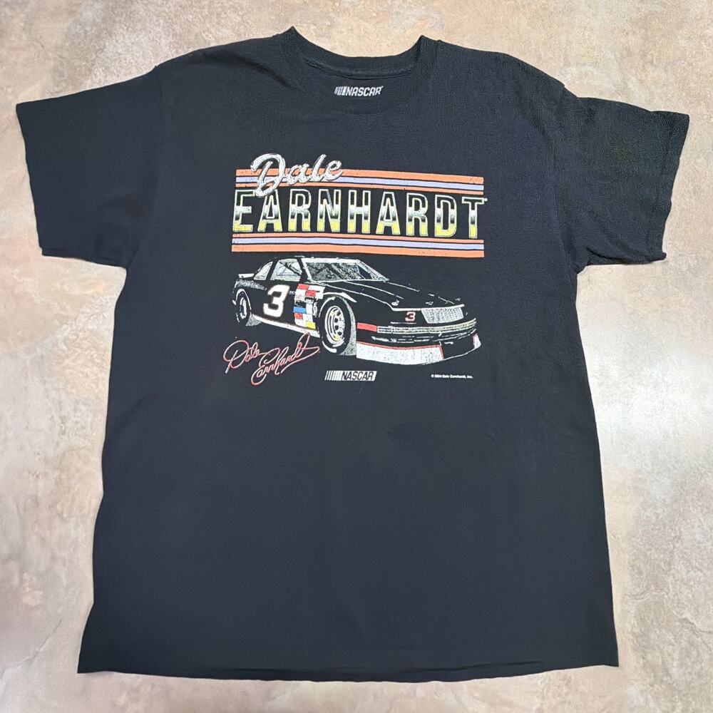 NASCAR Dale Earnhardt Car Graphic Signature T-Shirt Black Men's L